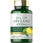 Frasco de suplemento Carlyle Aceite de Orégano 4000 mg 150 Cápsulas Blandas
