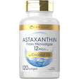 Frasco de suplemento Carlyle Astaxantina con Aceite de Coco 12 mg 120 cápsulas
