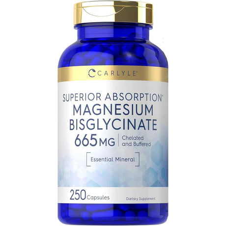 Carlyle bisglicinato de magnesio, frasco de 250 cápsulas con caja
