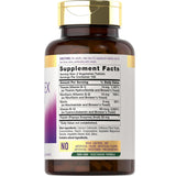 Tabla nutricional del suplemento Carlyle Complejo B + Vitamina B-12 300 Tabletas