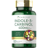 Frasco de suplemento Carlyle Indole-3-Carbinol 400 mg 120 cápsulas