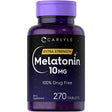 Frasco de suplemento Carlyle Melatonina 10 mg 270 tabletas