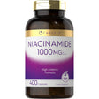 Frasco de suplemento Carlyle Niacinamida 1000 mg 400 cápsulas