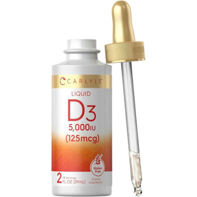 Frasco de suplemento Carlyle Vitamina D3 59 ml