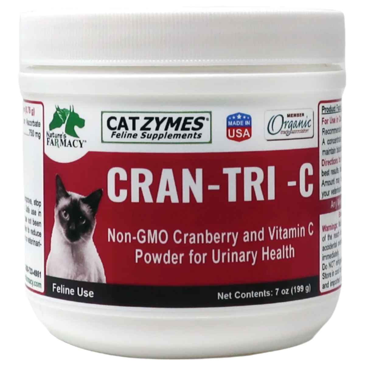 Catzymes Cran-Tri-C de 7 oz para gatos, vista frontal del envase