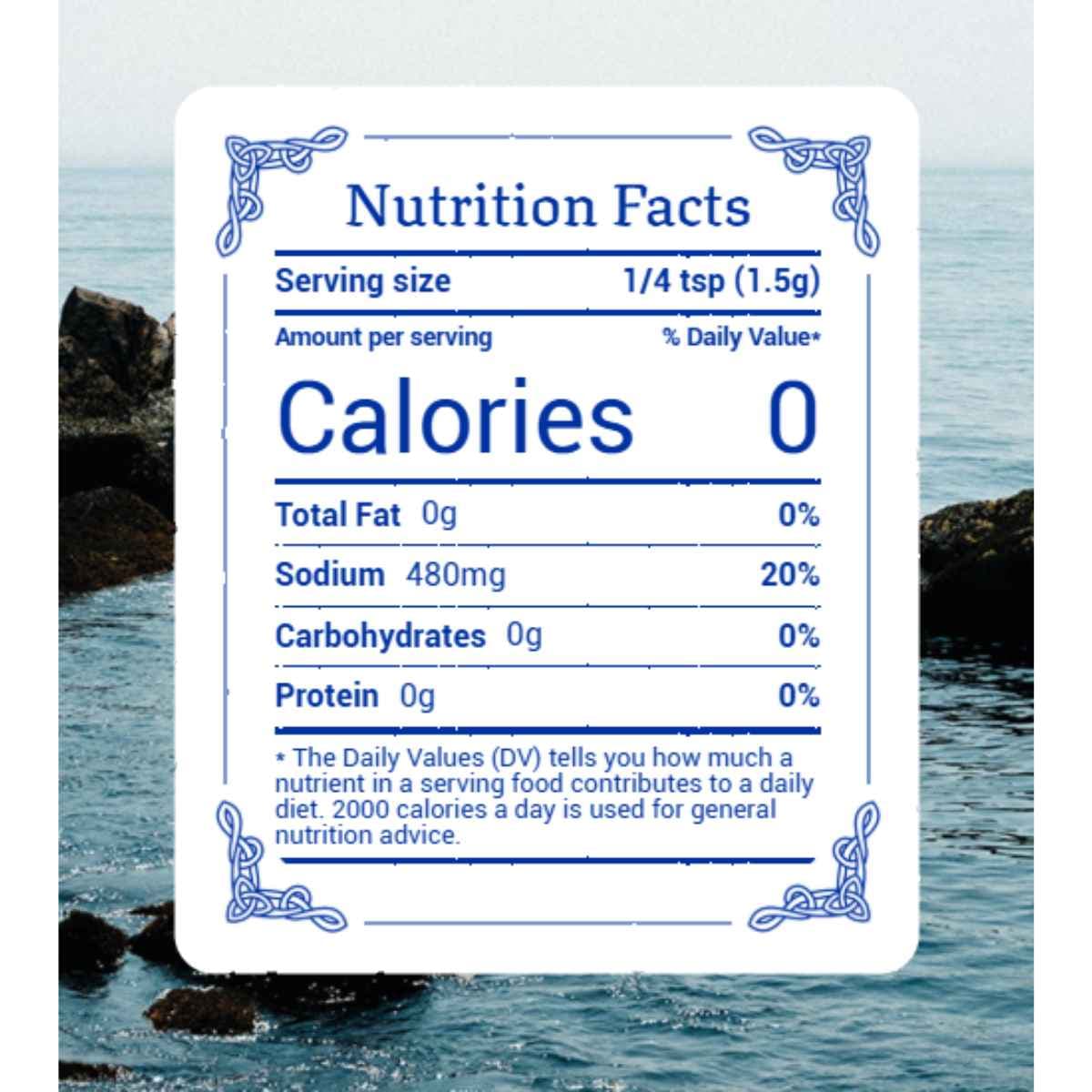 Tabla nutricional del suplemento Celtic Sea Salt Light Grey Celtic Sea Salt 227 g