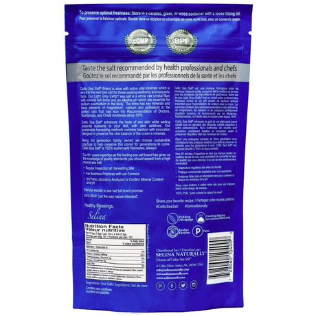 Tabla nutricional de CELTIC SEA SALT Sal Marina Light Grey 227 g