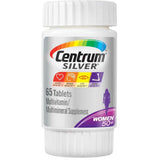Frasco de suplemento Centrum Multivitamínico Silver Mujeres 50+ 65 tabletas