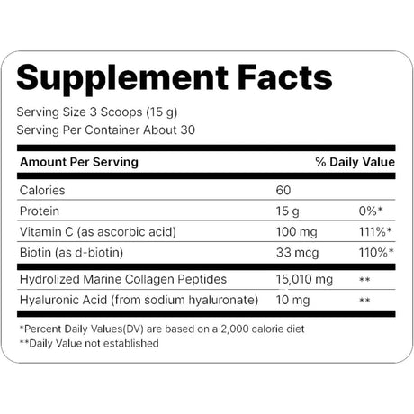 Información del suplemento Cevitol Colágeno Marino en polvo con vitamina C, biotina y ácido hialurónico