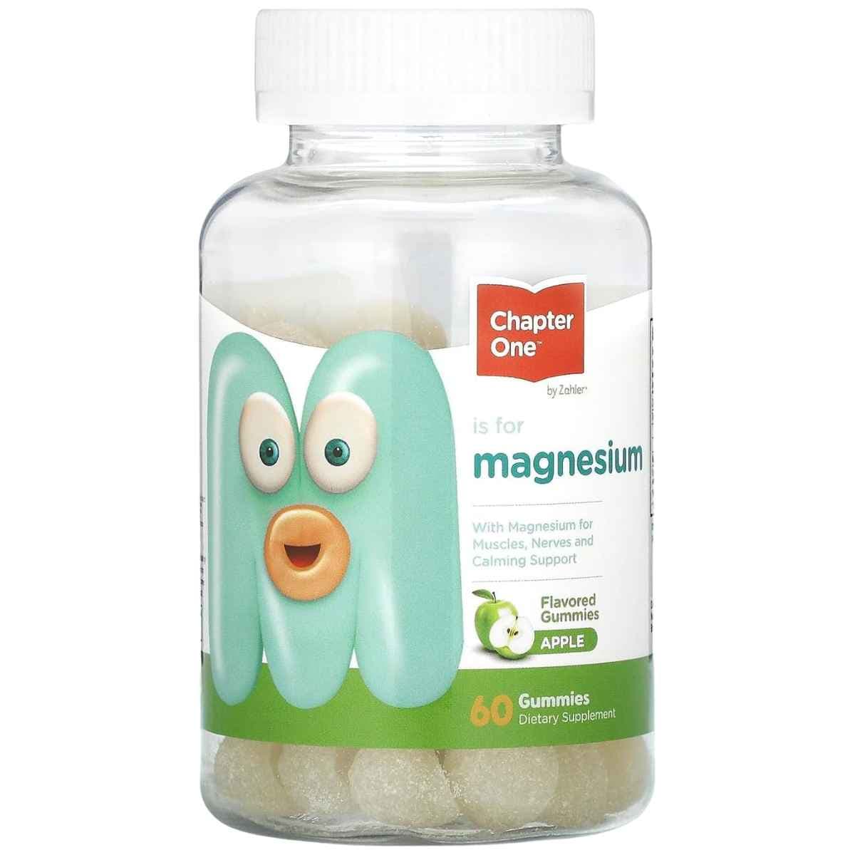 Frasco de magnesio en gomitas Chapter One sabor manzana de 60 gomitas