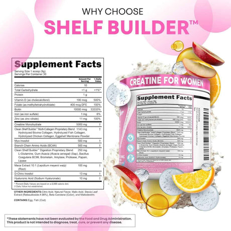 Tabla nutricional del suplemento Clean Nutra Creatina Monohidratada Tropical Orange 5000 mg Polvo