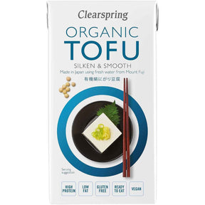 Caja frontal de Clearspring Tofu Japonés Orgánico Sedoso de 300 g