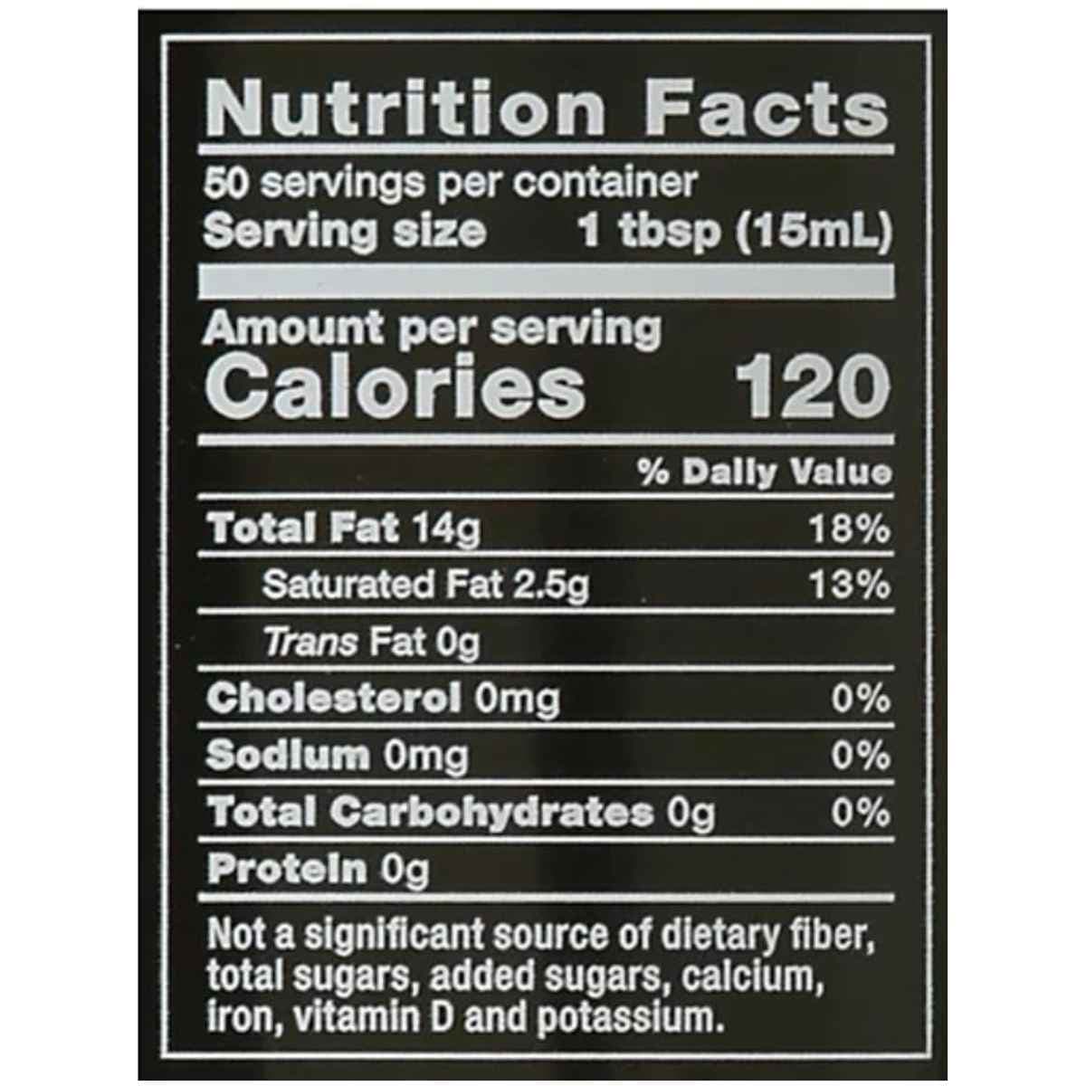 Información nutricional de Cobram Estate aceite de oliva extra virgen California Select 750 ml