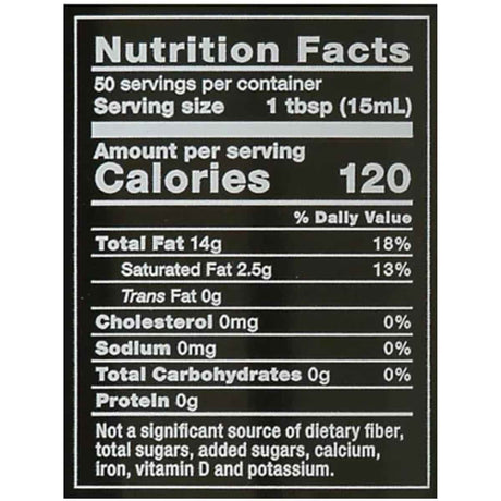 Información nutricional de Cobram Estate aceite de oliva extra virgen California Select 750 ml