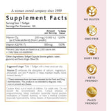Tabla nutricional del suplemento Cocó March Vitamina D3 y K2 120 cápsulas blandas