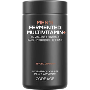 Frasco de suplemento Codeage Multivitamínico Fermentado para Hombres 120 cápsulas vegetales