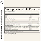 Tabla nutricional del suplemento Codeage Péptidos de Colágeno Múltiple Platinum 326 g
