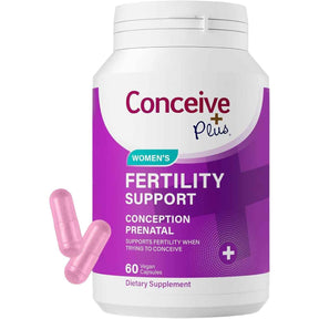 Frasco de suplemento Conceive Plus Soporte a la Fertilidad con Folato 60 cápsulas