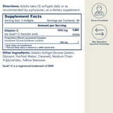 Etiqueta de información suplementaria de Core Med Science Vitamina C Liposomal de 270 cápsulas blandas
