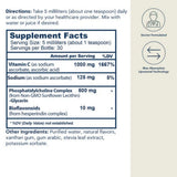 Etiqueta de información suplementaria de Core Med Science Vitamina C Liposomal sabor girasol de 150 ml