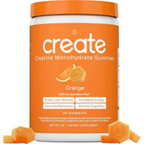 Frasco de suplemento Create Monohidrato de Creatina sabor Naranja 90 gomitas