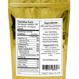 Tabla nutricional del suplemento CurEase Tiroides Bovina de Res Argentina 120 g