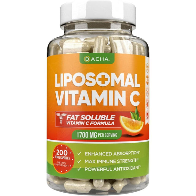 Frasco de suplemento DACHA Vitamina C Liposomal 200 cápsulas
