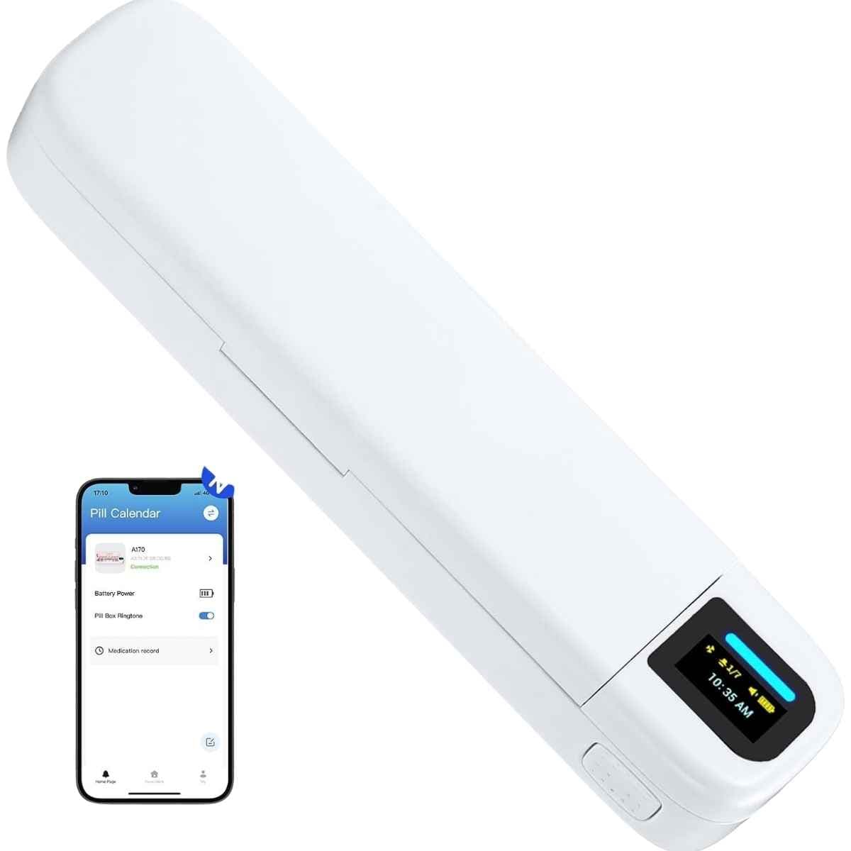 Pastillero inteligente Daviky blanco con conexión Bluetooth y aplicación móvil