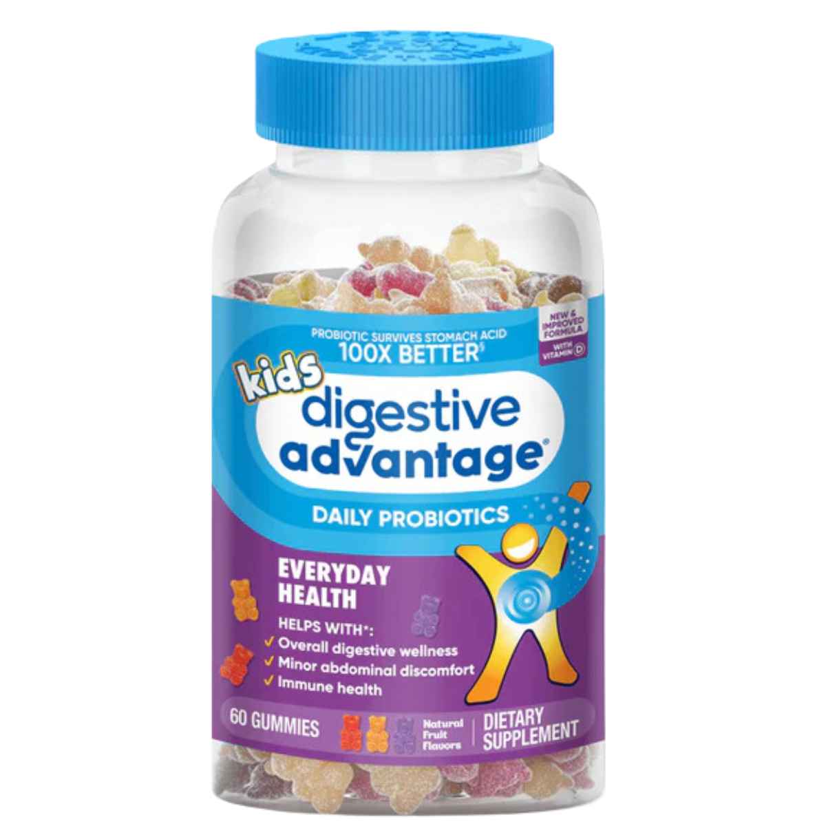 Schiff Digestive Advantage® Probióticos Diarias Para Niños - Sabor Fruta Natural - 60 Gomitas - Haz Tu Pedido
