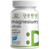 Frasco de suplemento Deal Supplement Citrato de Magnesio 400 mg 300 Cápsulas Vegetarianas