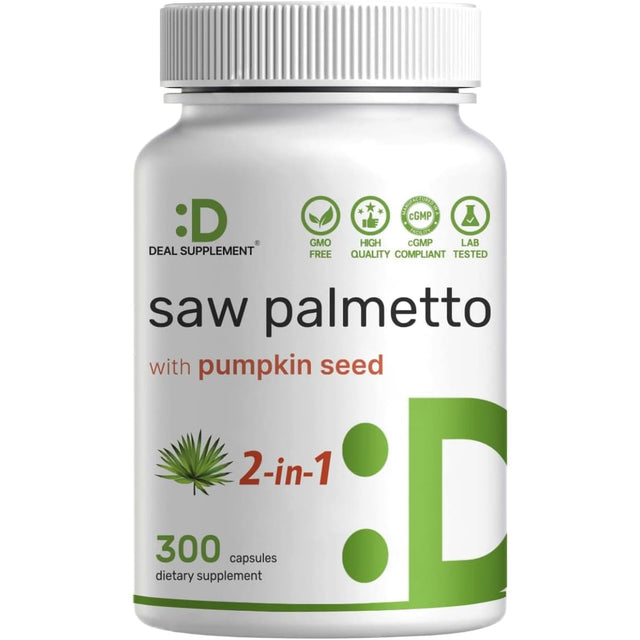 Frasco de suplemento Deal Supplement Extracto de Saw Palmetto 300 cápsulas