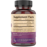 Información del suplemento de DEVA tributirina con porción de una cápsula y 500 mg por porción