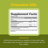 Tabla nutricional del suplemento DGL Extracto de Raíz de Regaliz Desglicirrizinado 90 tabletas masticables