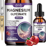 Frasco de dilib glicinato de magnesio líquido 500 mg sabor granada