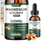 Frasco de dilib glicinato de magnesio líquido 500 mg sabor melocotón