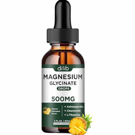 Frasco de dilib glicinato de magnesio líquido 500 mg sabor piña