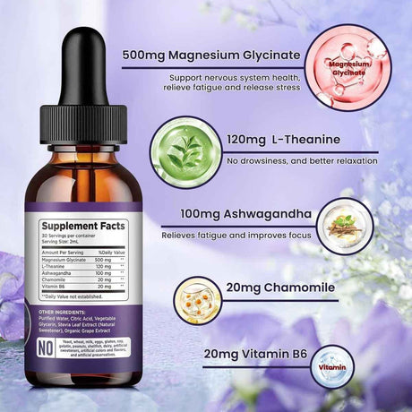 Etiqueta Supplement Facts de dilib glicinato de magnesio líquido sabor uva