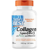 Frasco de suplemento Doctor's Best Colágeno Tipos 1 y 3 con Vitamina C 540 tabletas