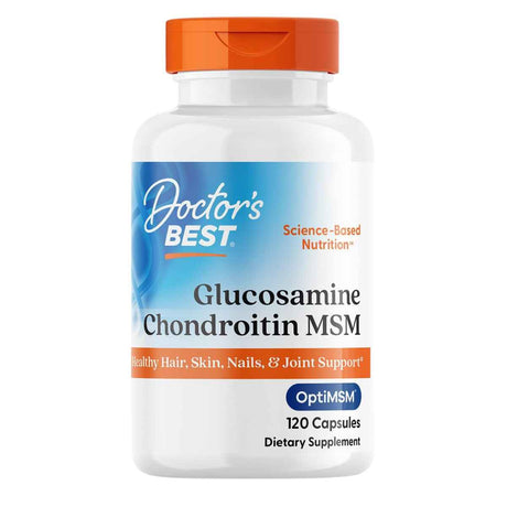 Frasco frontal de Doctor’s Best Glucosamina con Condroitina y MSM de 120 cápsulas