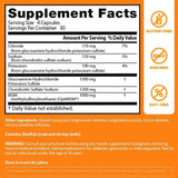 Etiqueta de Doctor’s Best Glucosamina con Condroitina y MSM de 120 cápsulas con tabla del suplemento