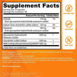Etiqueta de Doctor’s Best Glucosamina con Condroitina y MSM de 360 cápsulas con tabla del suplemento