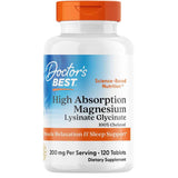 Doctor's Best magnesio lisinato glicinato, frasco de 120 tabletas