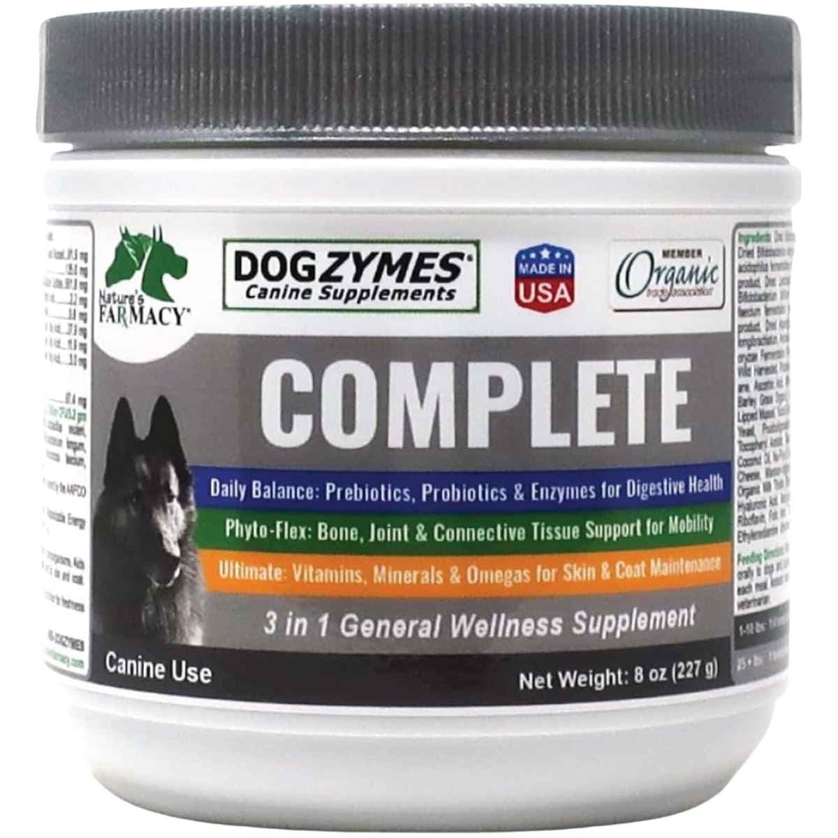 Dogzymes Complete en polvo para perros, presentación de 227 g (8 oz)