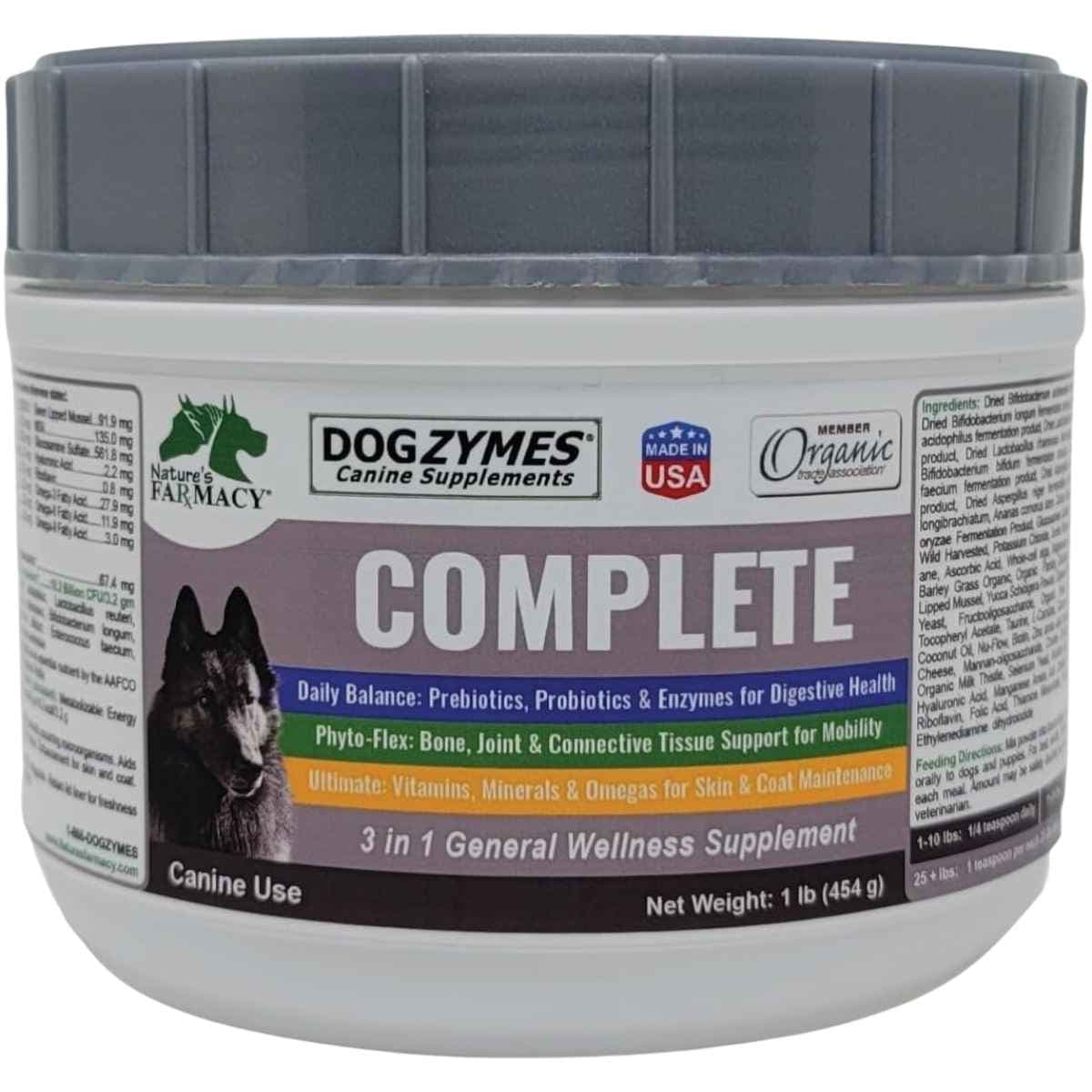 Dogzymes Complete en polvo para perros, presentación de 454 g (1 lb)