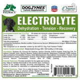 Etiqueta de Dogzymes Canine Electrolyte Paste de 30 cc con análisis garantizado, ingredientes e instrucciones de uso