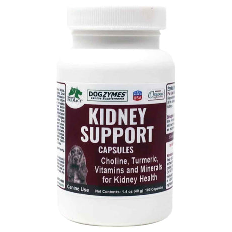 Dogzymes Kidney Support en cápsulas para perros, frasco de 100 cápsulas