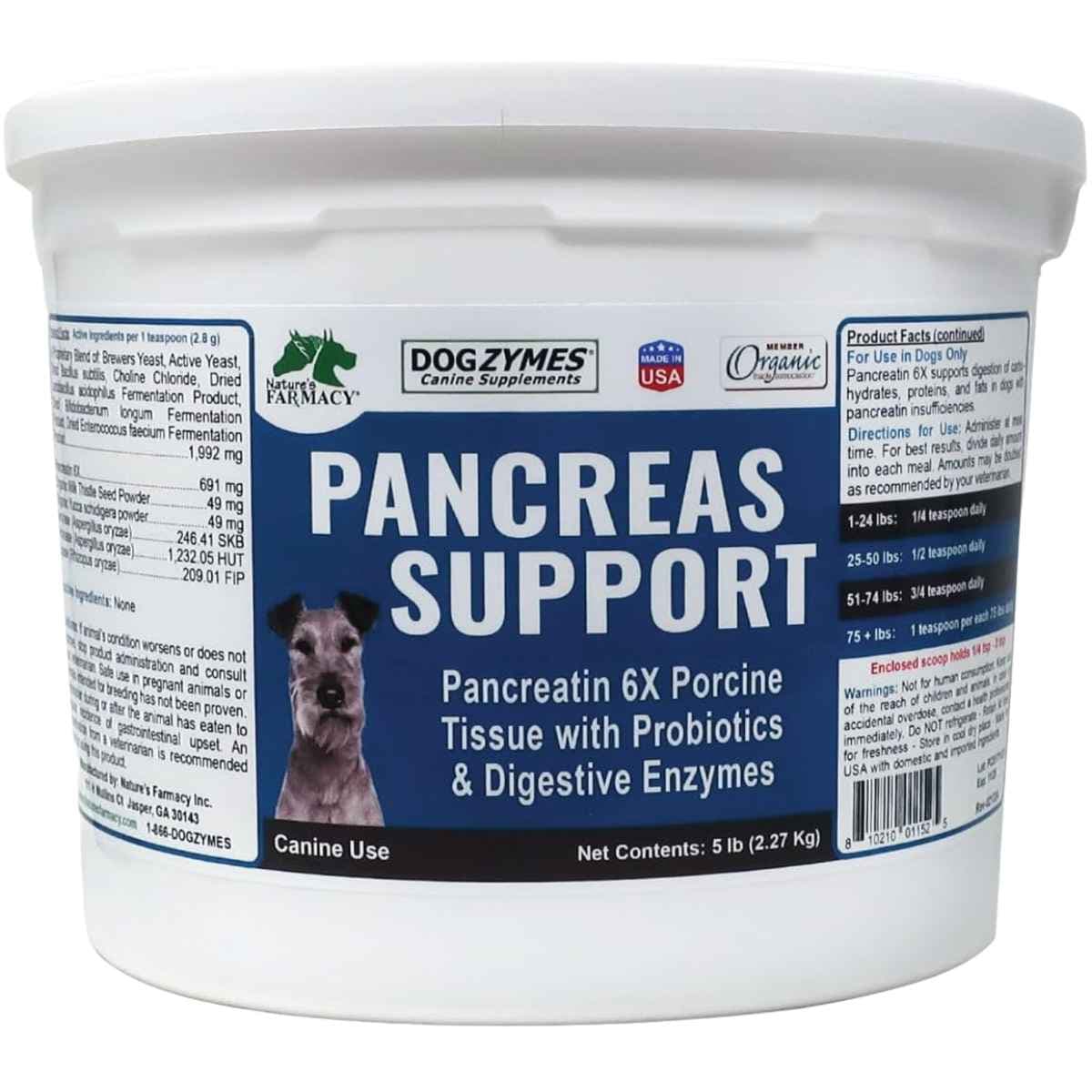 Dogzymes Pancreas Support para perros 2,27 kg