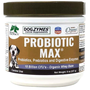 Dogzymes Probiotic Max para perros, envase de 227 g, vista frontal