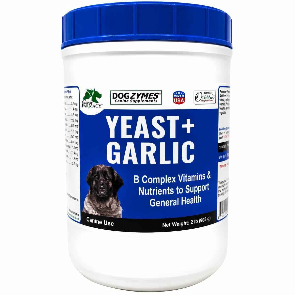 Dogzymes Yeast + Garlic con levadura de cerveza y ajo para perros, presentación de 2 lb
