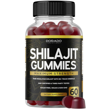 Frasco de suplemento Dorado Nutrition Shilajit Frambuesa Sandía 60 gomitas